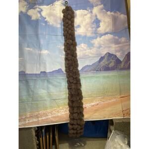 Vintage Brown Fur Scarf Rabbit Fur Pom Pom Balls hollywood style